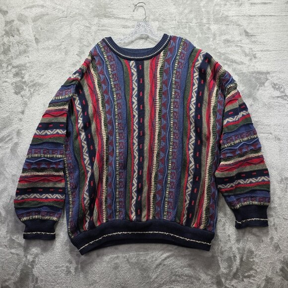 Cotton Traders Other - Vintage Cotton Traders Sweater Mens 4XL Multicolor Geometric Knit Pullover 90s